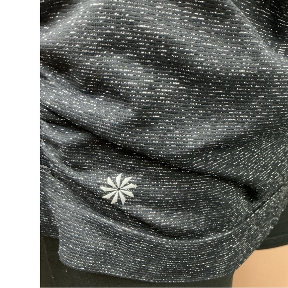 Athleta - NWT - Black / Metallic Silver Sleeveless Racerback Tank Top - Picture 4 of 5